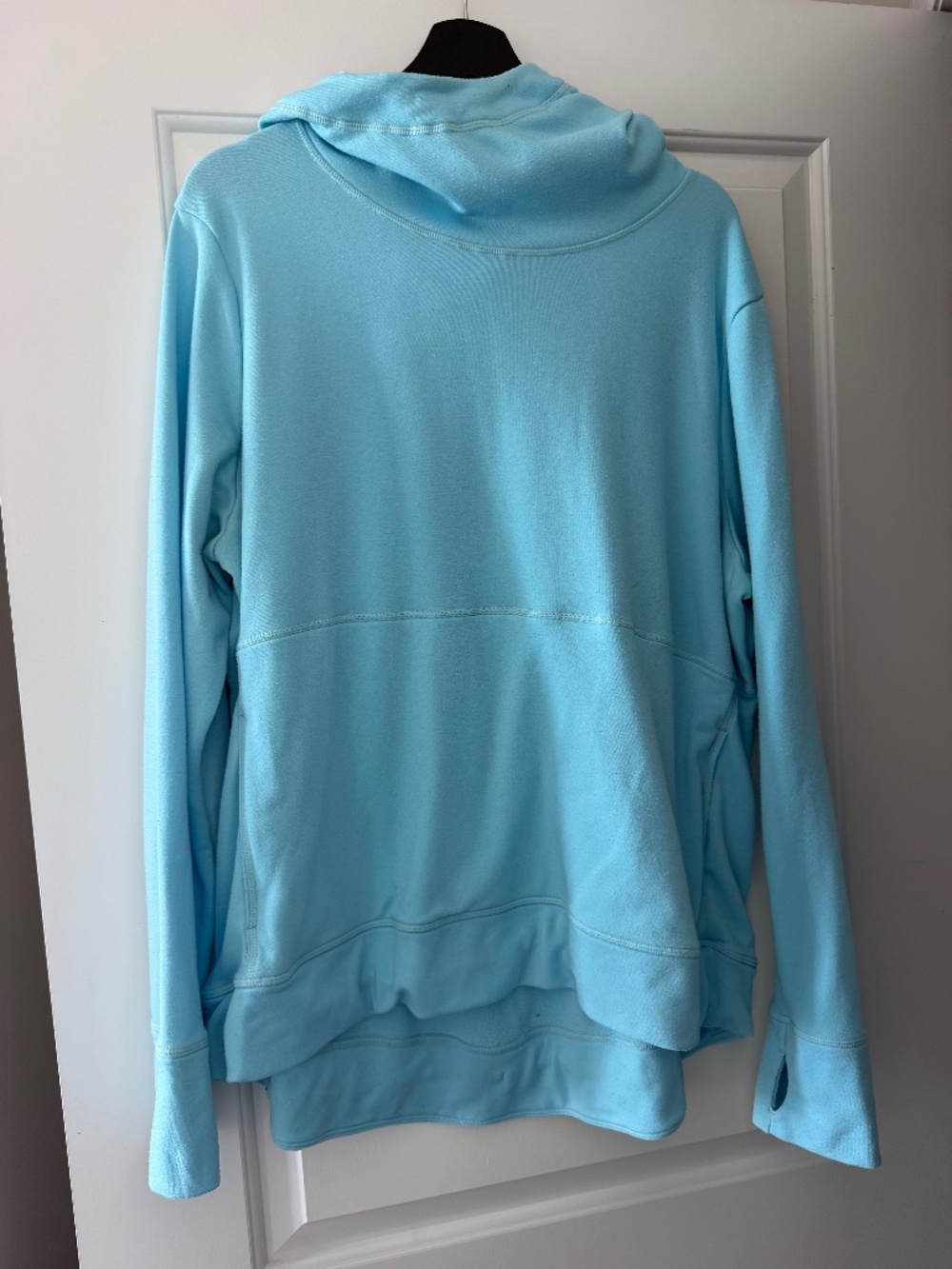 Sweaty Betty Blue Hoodie XXL | Lightweight Pullover Sweatshirt